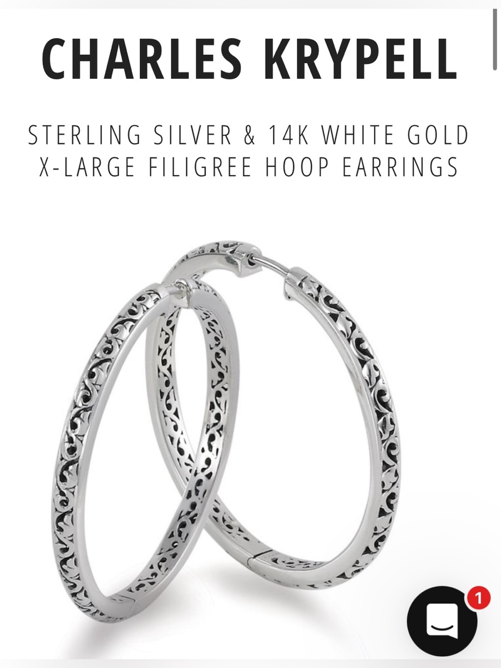 Charles Krypell 14k&925 Hoops
